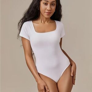 White Short Sleeve Bodysuit
